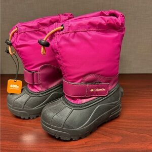 Columbia Kids' Pink and Black Snow Boots